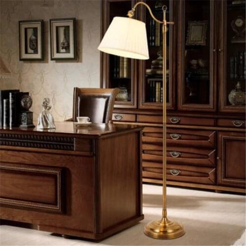 American Country Fabric Shade Floor Lamp Retro Bedroom Light Noble Study Light Cafe Bar Decoration Light Free Shipping