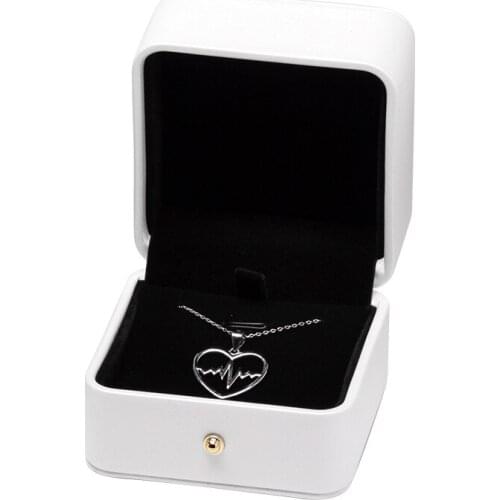 Necklace Jewelry Wedding Gifts Packaging Box Whit Pu Leather Golden Lock For Women Girl Organizers Jewellery Display Cases