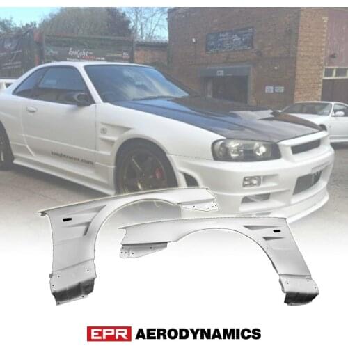 Car Styling FRP Fiber Glass Front Fender For Nissan Skyline R34 GTR BN Style
