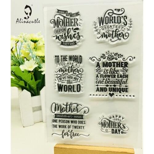 CLEAR STAMPS Mothers Day Scrapbooking Handmade Card Album Paper Craft Rubber Transparent Silicon AlinaCraft