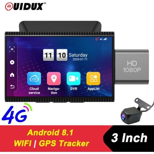 QUIDUX 4G Dash Cam 3inch smart Car DVR 1080P Video Recording With WIFI Function Rear View Camera Parking Monitoring Dash Camera
