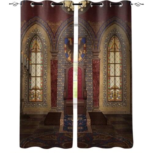 Medieval Castle Building Curtain for Living Room Kids Room Decoration Bedroom Curtain Window Treatment Drapes