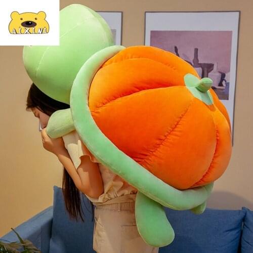 Pumpkin Turtle Pillow Green Turtle Plush Toy Turtle Doll Kids Tortoise Halloween Christmas New Year Birthday Gift for Children