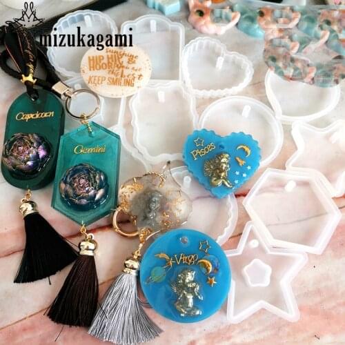 UV Resin Jewelry Liquid Silicone Mold Heart Star Geometric Shape Pendant Molds For DIY Necklace Pendant Charms Making Jewelry