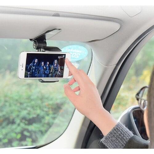 Universal Car Sun Visor Phone Holder 360 Degree Rotation Automobiles Navigation Mount Stand Clip Mobile Phone Bracket Accessory