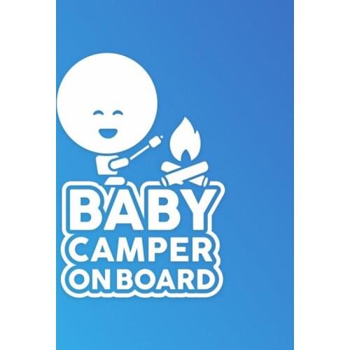 Baby Camper on Board Safety Sticker for Windshield Wagon Car Glass Decals Premium Removable Quality Murals S1397