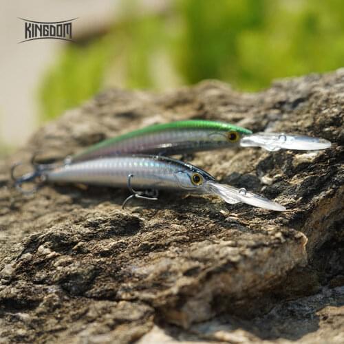 1PCS Kingdom New Fishing lures 100mm 120mm Suspending Minnow wobblers Depth 6-10ft long -casting Bass Pike Hard Baits
