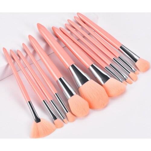 12PCS Nylon Wool Makeup Brushes Professional Foundation Powder Blush Eyeshadow Blending Brush Set Beauty Cosmetic Brush Tools