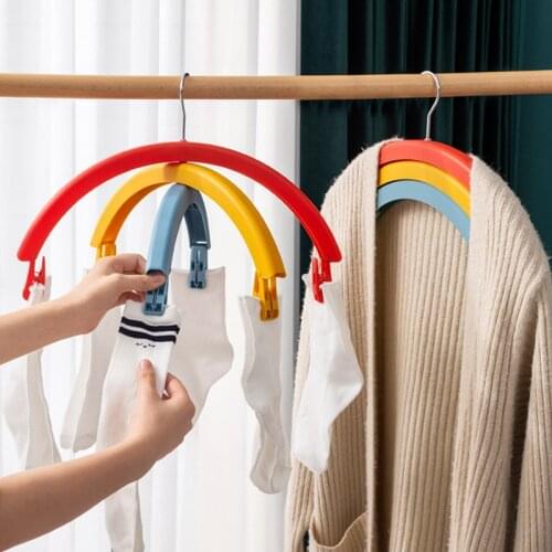 3pc/set Rainbow Rotating Clothes Drying Rack Removable 3Layer Multifunction Plastic Clothes rack drying hanger Storage Hangers