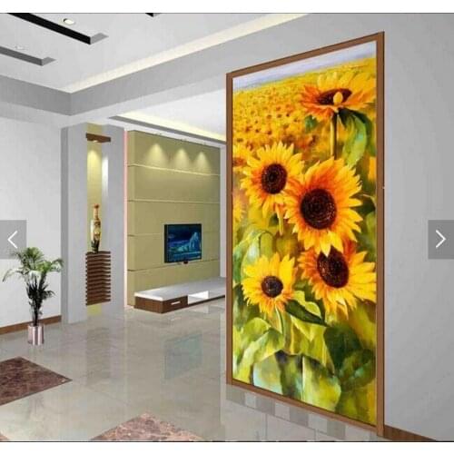 3d sunflower floral wallpaper murals for living room home art wall hallway mural home art decor 3d wall paper roll entrance