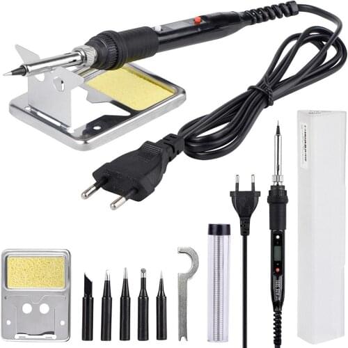 80W 220V Electric Soldering Iron kits LCD Adjustable Temperature Welding Machine Solder Iron Tool Kit Soldering Tips 908S