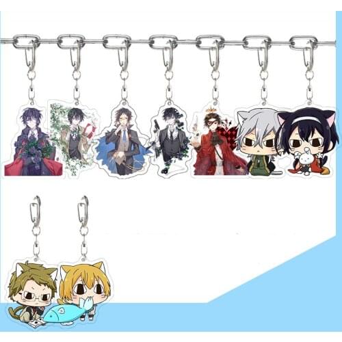 Anime Stray Dogs Dazai Osamu Nakahara Chuya Acrylic Keychain Pendant Keyring Cosplay Prop Jewelry Accessorie Favor Souvenir