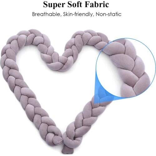 Baby Crib Bumper Knotted Braided Bumper Handmade Soft Knot Pad Cushion Nursery Cradle Decor Newborn Gift Crib Protector Cotton