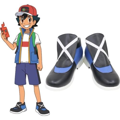 Pocket Monsters Ash Ketchum Cosplay Shoes Boots Halloween For Adult Anime Cosplay Boots C006