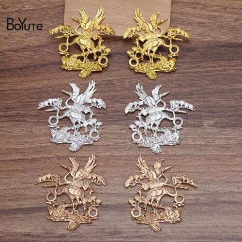 BoYuTe (5 Pairs/Lot) 62*67MM Metal Alloy Crane Materials Factory Direct DIY Handmade Jewelry Accessories