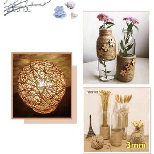 Dophee 3-12mm Jute No Dyed DIY Craft Hemp Rope Hanging Tag Bottle Wrapping Cords Thread Craft Decoration Jute Rope