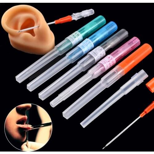 Surgical Steel I.V. Catheter Cannula Sterile Piercing Needles 14G 16G 18G 20G Ear Lip Belly Body Piercing Professional Tools
