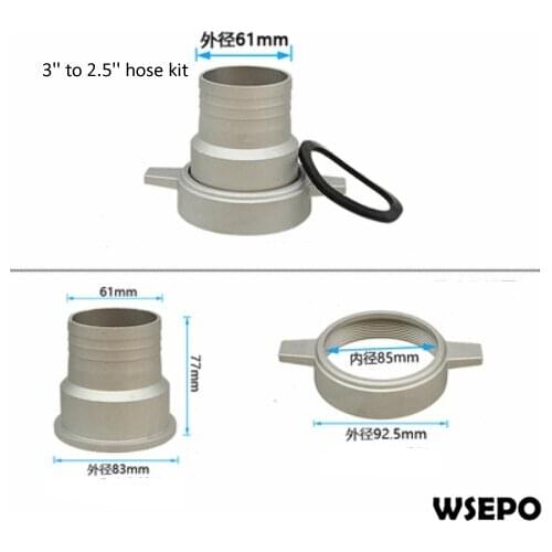 3''(80mm) Change to 2.5'' (61mm) Exhaust Outlet Hose Kit(Hose+Seal gasket+ Screw Nut) for Gas Engine Powered Clear Water Pump