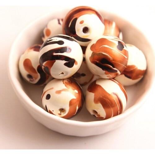 Kwoi vita 20mm 100pcs Fashion New Acrylic Solid Splash Splatter beads for Chunky beads Necklace Jewelry