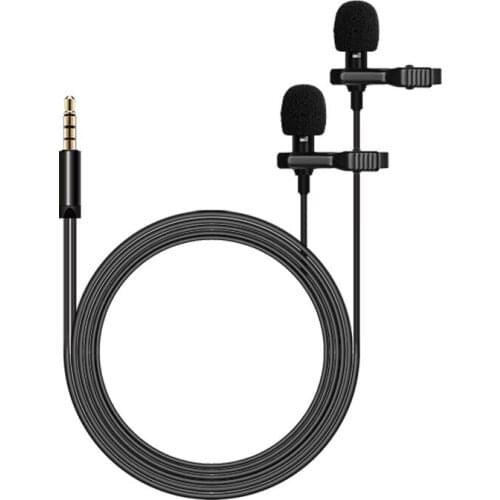 Top Deals Lavalier Lapel Microphone Clip on Microphone Shirt Collar Mic 1.5M for iPhone Huawei Sumsang YouTube Video Recording