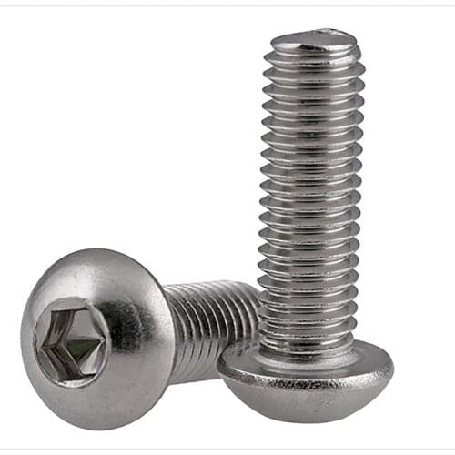 M2/M2.5/M3/M4/M5/M6/M8 304 stainless steel Round head hexagon screws Hexagon button inner hexagon head bolts 10/55 pcs