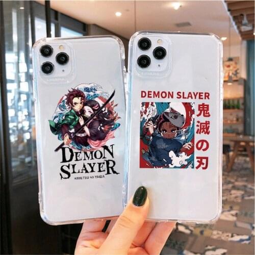 Soft Phone Cover Cases for Iphone 12 Pro 6 7 8 Plus X Xs Max XR 11 SE2 Demon Slayer Kimetsu No Yaiba Kamado Tanjirou Nezuko Capa