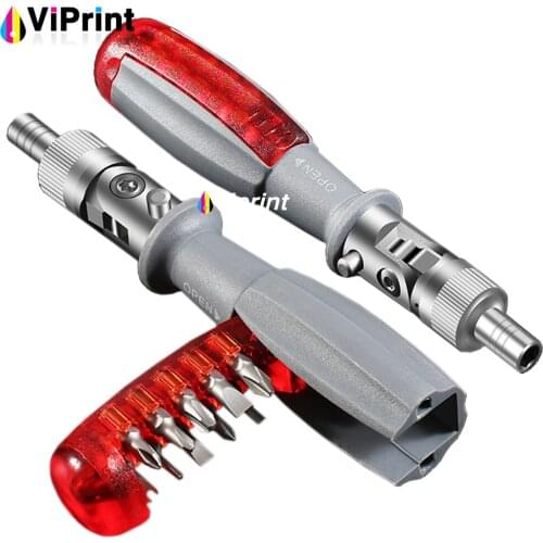 Vi-9005X 10 IN 1 Multi-angle Magnetic Bits Ratchet Wrench Screwdrivers Kit Printer Copier DIY Household Repair Tool Set