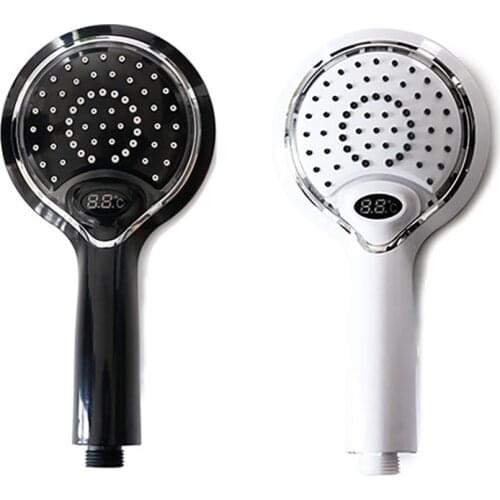 Handheld LED Shower Head Smart Digital Display Temperature Control Bathroom Shower Nozzle 3 Colors Adjustable Bath Shower Head