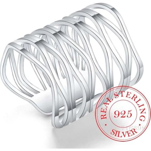 2020 New Retro Antique Open Weave Finger Ring Real 925 Sterling Silver Thumb Rings for Women Ladies Fashion Bohemian Jewelry