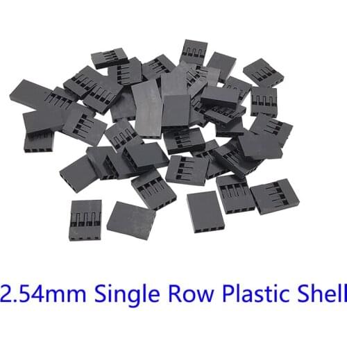 50Pcs 2.54mm Single Row Plastic Shell Jumper Wire Cable Female Jack Connector 1P/2P/3P/4P/5P/6P/7P/8P/9P/10P Housing