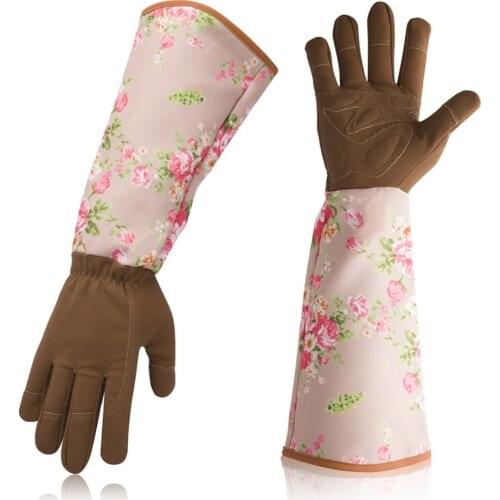 Printed Gardening Gloves Long Sleeves Wrist Protection Garden Labor Flowering Pruning Rose Gardener Protective Gloves