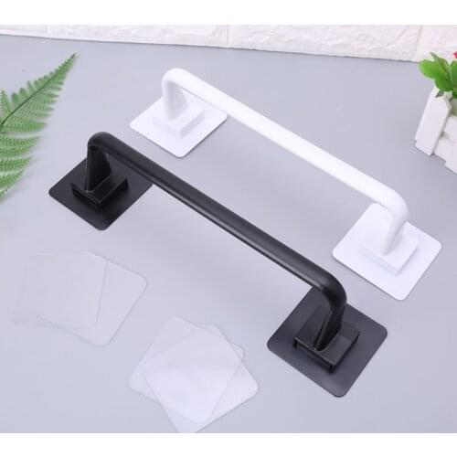 Self Adhesive Wall Mounted Bathroom Towel Bar Shelf Rack Holder Toilet Roll Paper Hanging Hanger 67JB