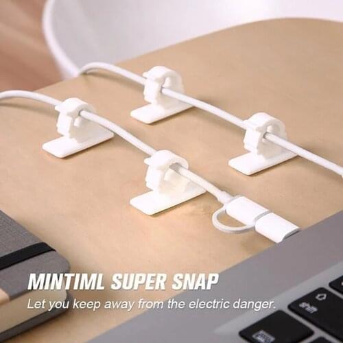 Self-adhesive Wire Organizer Cable Clip Holder 8pc Durable Punch-free Removable Desktop Data Cable Fixing Wire Clamp Office Home