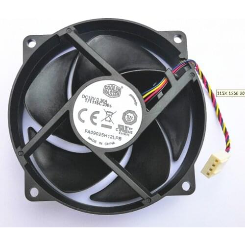 New FA09025H12LPB 9025 9225 9cm round Fan Hydraulic 4-Wire Speed 12V 0.36a Sickle Blade