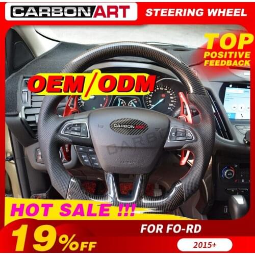 For monde-o Carbon Fiber Steering Wheel Replacement Carbon Accessories steering For For-d Kug-a 2017 Mendeo MK4 Edg-e