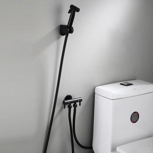 Bidet Faucet Set with ABS Holder and 1.5 M hoses Water Corner Valve Bidet faucet Washing Machine Faucet Hand Shower Head Tap