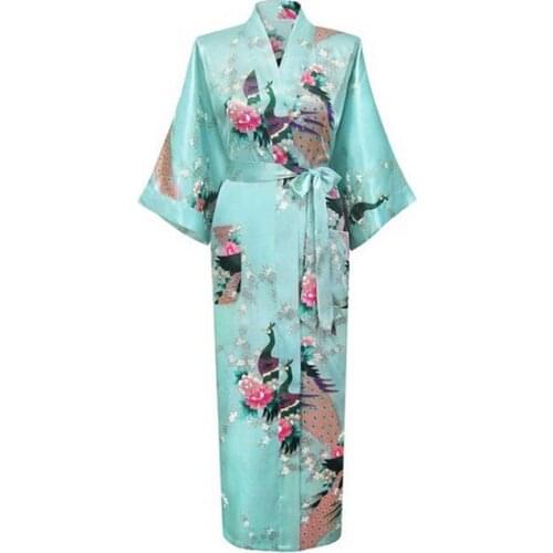 Light Green Wedding Bride Bridesmaid Dressing Female Robe Bathrobe Style Long Womens Sleepwear Kimono Bath Gown Plus Size S-XXXL