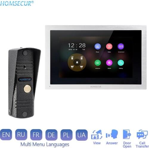 HOMSECUR 10” Video Door Intercom Kit Touch Screen Waterproof Outdoor Camera Motion Detection Mute Function(2 Sets for Optional)