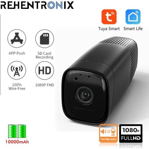 Tuya Smart Life Battery WiFi Camera Outdoor IP65 Waterproof Two Way Audio Built-In 12000mAh For 6 Month Using Time 100% Wireless