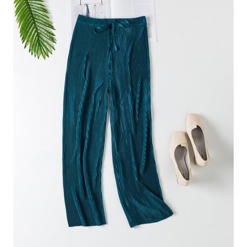 AECU Summer Women Sleep Pants Elastic Loose Waist Fitness Homewear Bottoms Solid Drawstring Clothing Full Length Underwear 1 ord