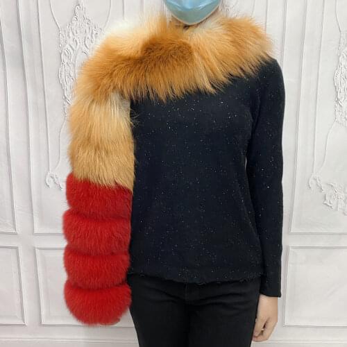 2021 Natural Winter Women Real Raccoon real Fur fox Sleeve Ladies Fashion One Sleeve Coats