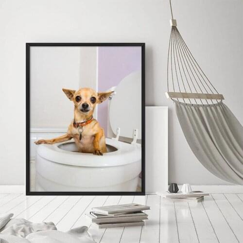 Animal Dog Canvas Creative Painting Personalized Posters and Prints Printing Art Mural Pictures Pet Shop Toilet Wall Decoration