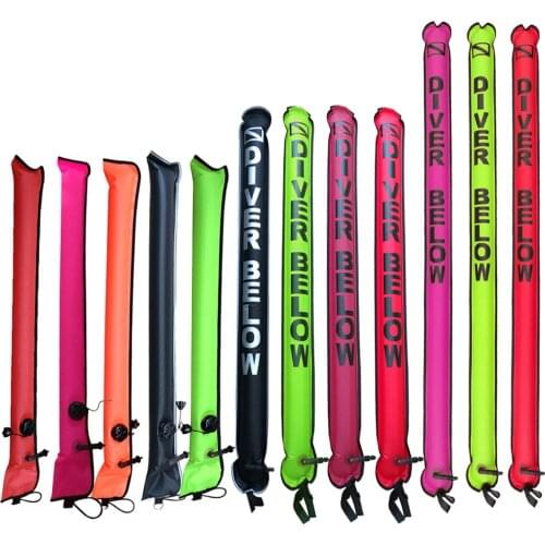 1.1M-1.8M Closed-End Scuba Diving Surface Marker Buoy SMB Drift Diving Ascending Signal Tube Safety Sausage for Wreck Snorkeling