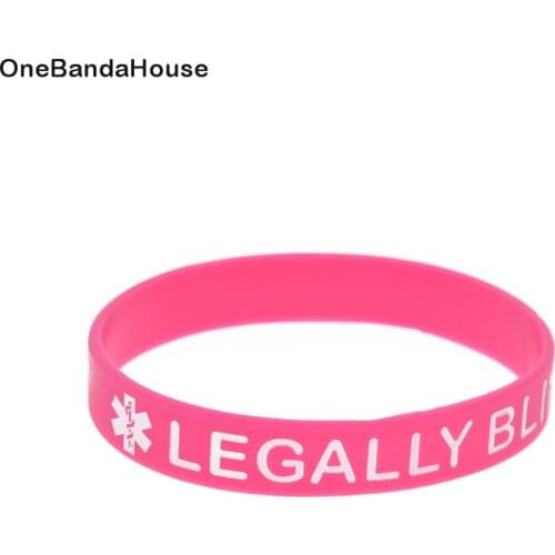 1PC Legally Blind Silicone Wristband Adult Size 5 Colors