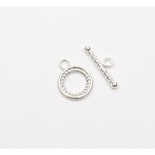 10pcs Antique Silver Color Jagged Round Shape Alloy Clasps Connectors For Necklace Wristband Chains Jewelry Making Supplies DIY