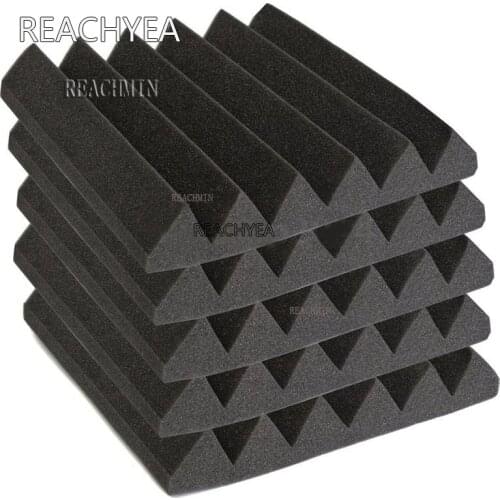 12 PCS Acoustic Wedge Studio Foam Sound Absorption Wall Panels Noise Insulation Sponge Absorption Treatment Panel Tile
