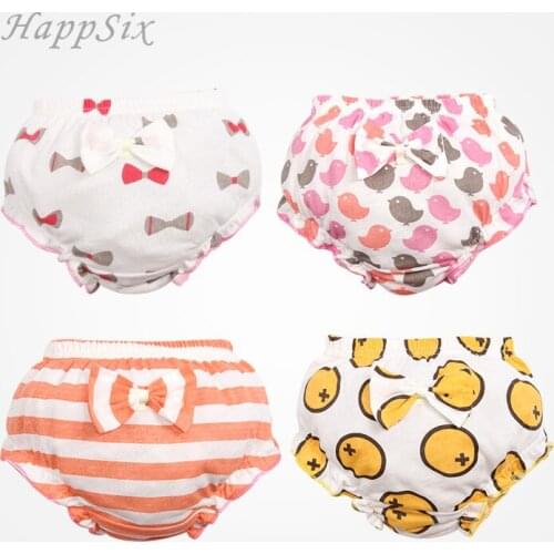 4Pieces/lot Children Panties Summer for 2-4years Pure Cotton Baby Girl Briefs Underpants Soft Cute Bowknot 2018New Style