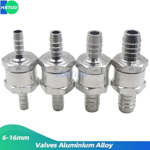 6/8/10/12/14/16mm 6 Size Valves Aluminium Alloy Fuel Non Return Check Valve One Way Fit Carburettor Oil circuit check valve