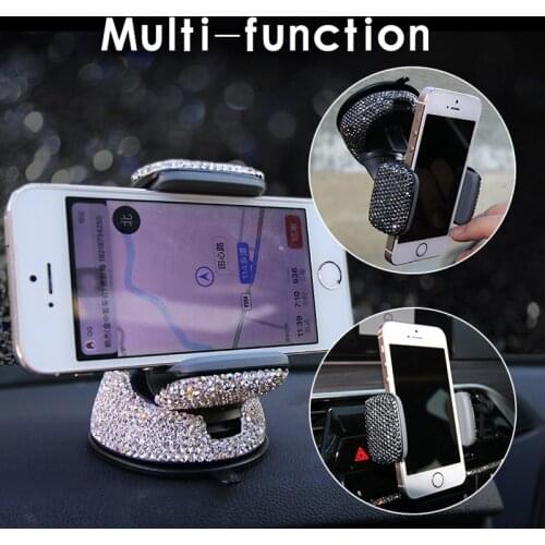 Diamond Mobile Car Phone Holder Air Vent Mount Mobile Phone Stand Holder Rhinestone Adjustable for iPhone GPS Styling