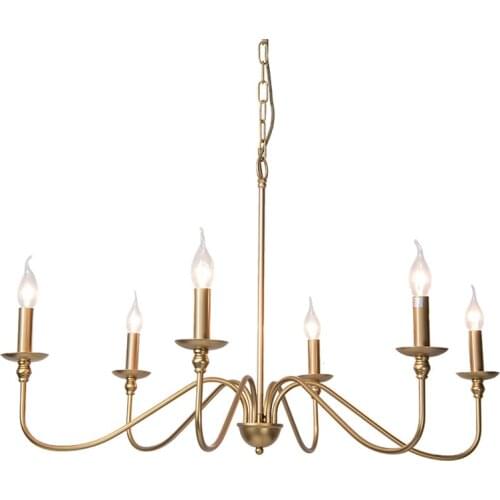 American modern candle iron chandeliers lights living lamp bedroom staircase dining room lamp classic vintage lighting E14 lamps